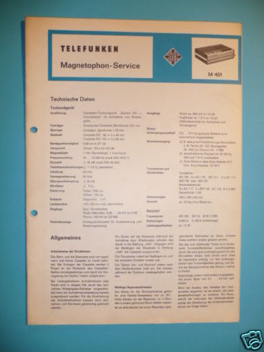 Telefunken 401 service - 401,
